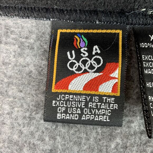 Mens USA Olympics JCPenney Fleece Jacket Size XL Mens Gray 1/2 Zip Pockets - Picture 8 of 11
